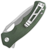 QSP Knife Gorilla Linerlock Green Micarta Folding 14C28N Pocket Knife 153C1