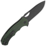 QSP Knife Gorilla Linerlock Green Micarta Folding Black 14C28N Pocket Knife 153C2