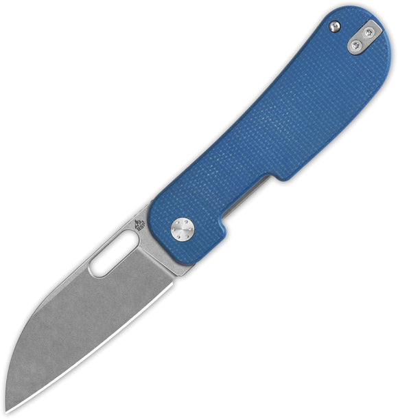 QSP Knife Variant PE Linerlock Blue Micarta Folding 14C28N Pocket Knife 154C