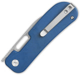 QSP Knife Variant PE Linerlock Blue Micarta Folding 14C28N Pocket Knife 154C
