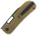 QSP Knife Variant PE Linerlock Bronze Titanium Folding 14C28N Pocket Knife 154G