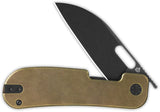 QSP Knife Variant PE Linerlock Bronze Titanium Folding 14C28N Pocket Knife 154G