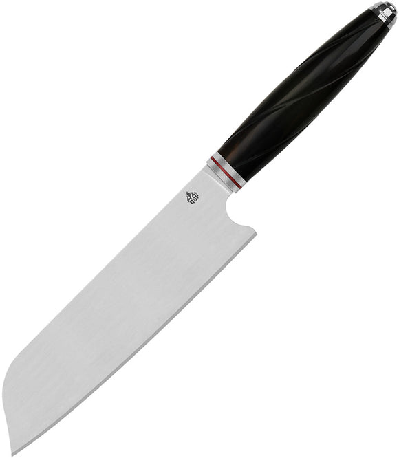 QSP Knife Mulan Series Santoku Wood 14C28N Fixed Blade Kitchen Knife KK002A