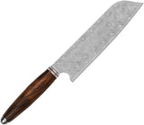 QSP Knife Mulan Series Santoku Wood Damascus Fixed Blade Kitchen Knife KK002B