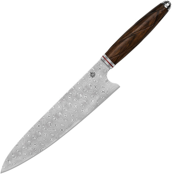 QSP Knife Mulan Series Gyuto Iron Wood Damascus Fixed Blade Kitchen Knife KK003B