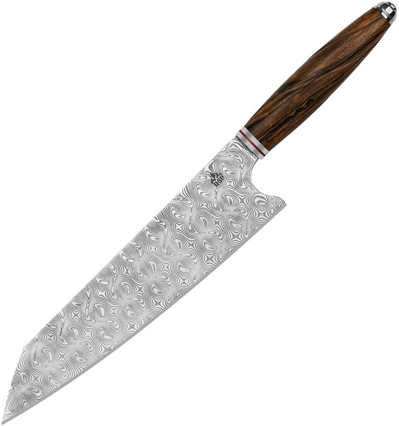 QSP Knife Mulan Series Kritsuke Wood Damascus Fixed Blade Kitchen Knife KK004B