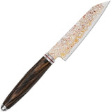 QSP Knife Mulan Series Kritsuke Copper Damascus Fixed Blade Kitchen Knife KK005C