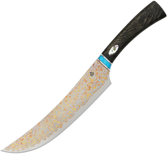 QSP Knife Noble Series Butcher Copper Damascus Fixed Blade Kitchen Knife KK006B