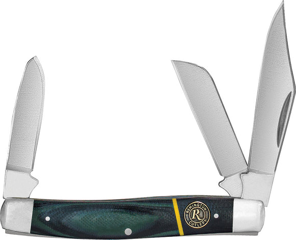 Remington Hunter Stockman Black & Green G10 Folding Stainless Pocket Knife 15634