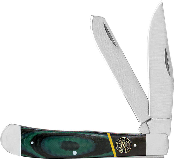 Remington Hunter Trapper Black & Green G10 Folding Stainless Pocket Knife 15636