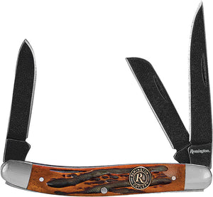 Remington Back Woods Stockman Brown Jigged Folding Pocket Knife 15643