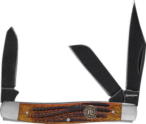 Remington Back Woods Stockman Brown Jigged Folding Pocket Knife 15645
