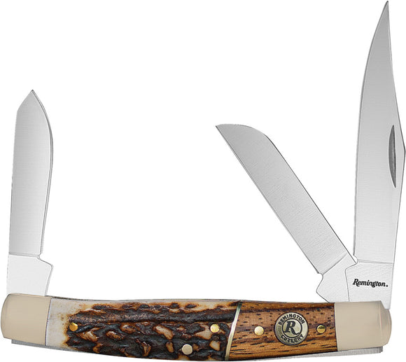 Remington Guide Stockman Jigged Bone & Wood Folding Stainless Pocket Knife 15653