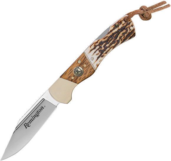 Remington Guide Lockback Jigged Bone & Wood Folding Stainless Pocket Knife 15654