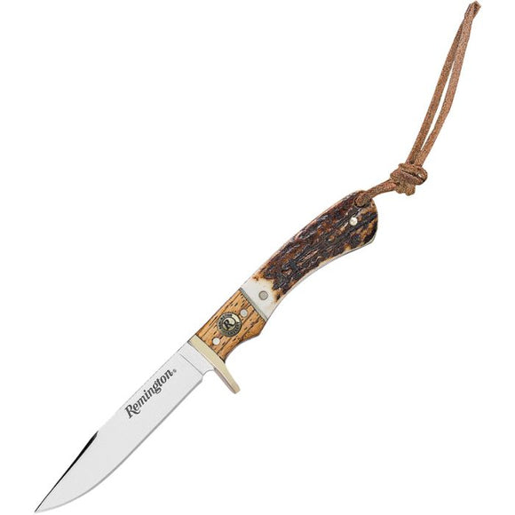 Remington Guide Jr. Skinner Stag Bone & Wood Stainless Fixed Blade Knife 15655