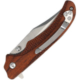 Remington Woodland Linerlock Brown Wood Folding Stainless Pocket Knife 15662