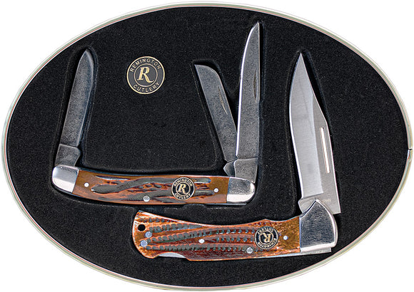 Remington American Tradition Combo Bone Folding Stainless Pocket Knife 15682