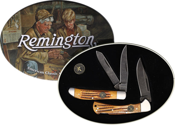 Remington American Classic Collector Bone Folding Stainless Pocket Knife 15683