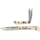 Remington Turkey Tin Collector Gift Set Bone Folding Steel Pocket Knife 15687