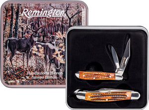 Remington Hardwoods Haven Gift Set Tan Bone Folding Stainless Pocket Knife 15692