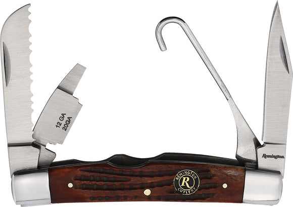 Remington Backwoods Congress Bird Dressing Brown Bone Folding Knife 15724