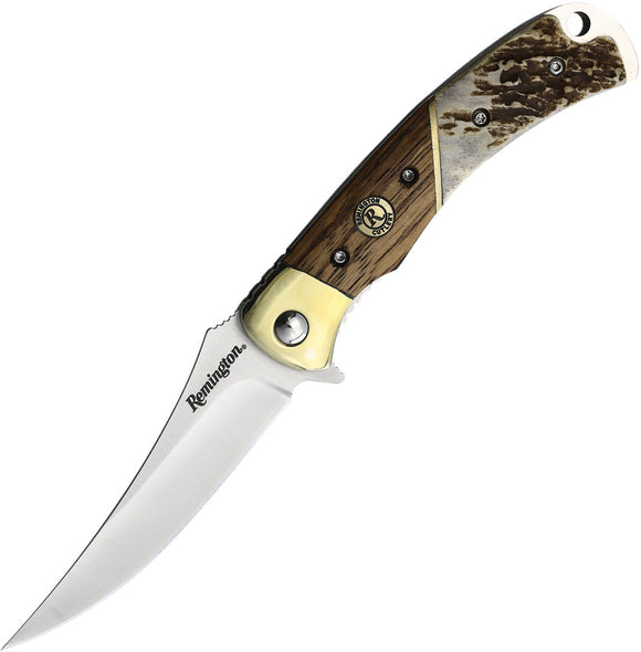 Remington Guide Linerlock Brown Wood Folding Stainless Pocket Knife 15726