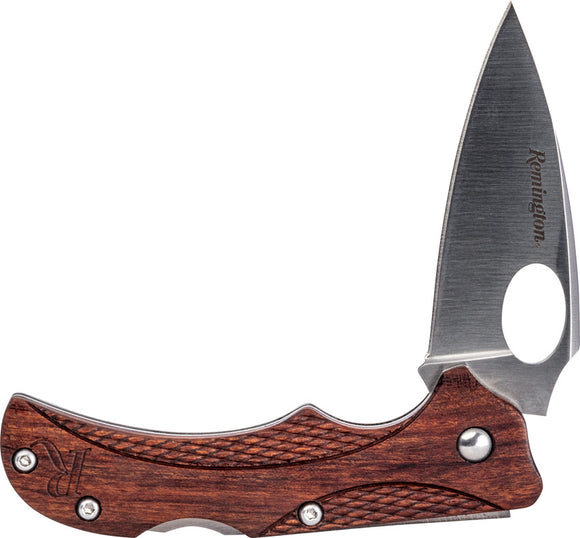 Remington Woodland Linerlock Brown Wood Folding Stainless Pocket Knife 15728