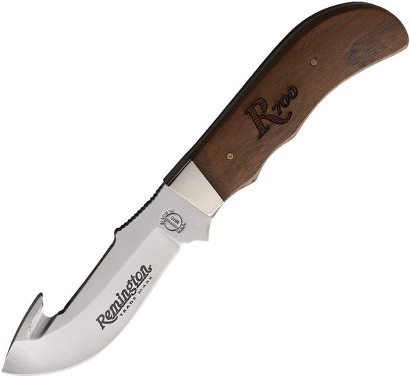 Remington 700 Series Big Game Wood Stainless Guthook Fixed Blade Knife 19982