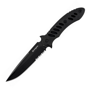 Remington FAST 10.75" Black TPR handle Fixed Blade 420J2 Knife + Sheath