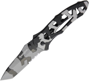 Remington Tactical Camo partially Serrted Framelock Folding Knife 30007cm