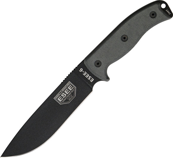 ESEE Model 6 Black Micarta Handle Fixed Blade knife RC6P