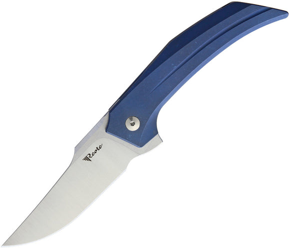 Reate Knives Star Boy Framelock Blue Titanium Folding Satin Blade Knife 016