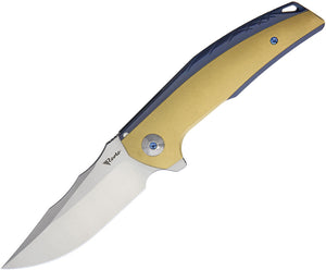 Reate Knives Jack Linerlock Blue Titanium M390 Flipper Folding Knife 043