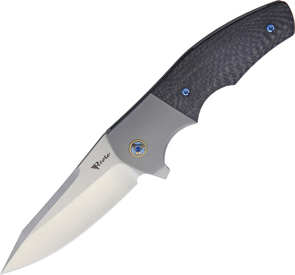 Reate Knives Crossroads Framelock Titanium + Carbon Fiber Flipper Knife 053