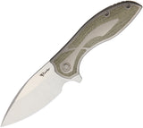 Reate Knives Iron Framelock Green Micarta & Titanium M390 Folding Knife 79