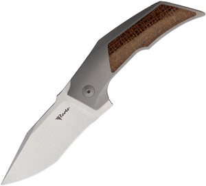 Reate Knives T3000 Framelock Micarta & Gray Titanium M390 Foding Knife 088