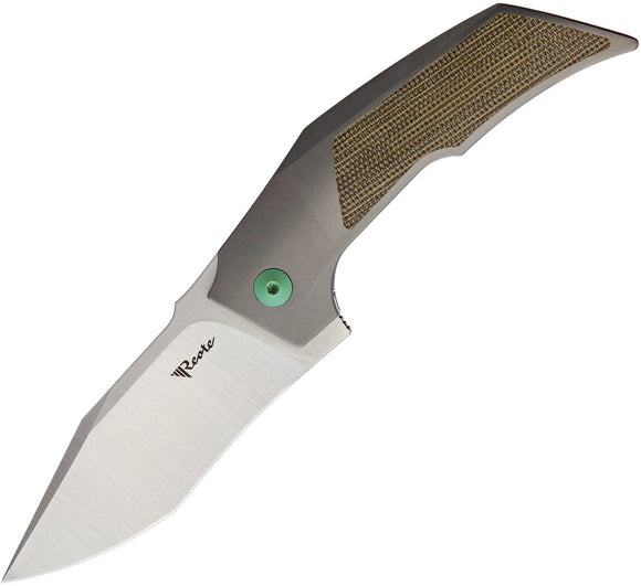 Reate Knives T3000 Framelock Green Micarta & Green M390 Folding Knife 092