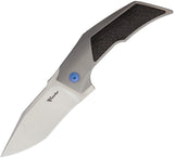 Reate Knives T3000 Framelock Carbon Fiber & Blue Folding Knife 096