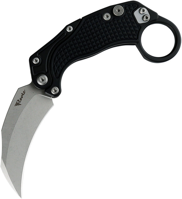 Reate Knives EXO-K Karambit Button Lock Black Aluminum Folding N690 Pocket Knife 115