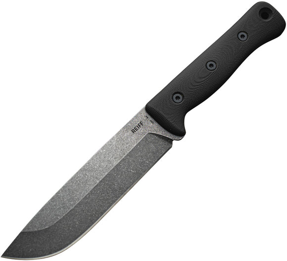 Reiff Knives F6 Leuku Survival Black G10 Carbon Fixed Blade Knife REKF611BLGK