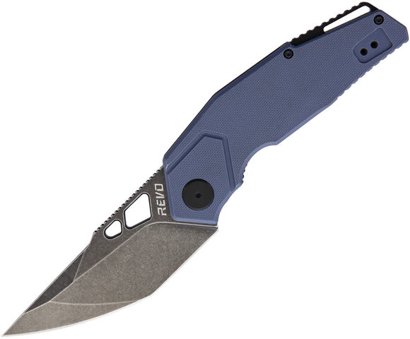 Revo Berserk Framelock G10 Blue Folding Knife 004gry