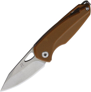 Revo Vipera Linerlock Brown G10 Folding Pocket Knife 005brn