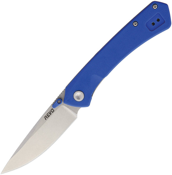 Revo Warden Linerlock A/O Blue Folding Knife 007blu