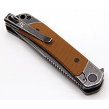 Revo Duo Framelock Brown G10 Folding 9Cr18MoV Tanto Pocket Knife DUOTBRN