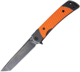 Revo Duo Framelock Orange G10 Folding 9Cr18MoV Tanto Pocket Knife DUOTORG