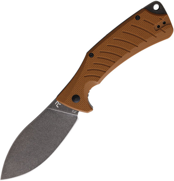 Revo Ness Pocket Knife Linerlock Coyote Brown G10 Folding D2 Steel Blade NESSBRN