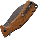 Revo Ness Pocket Knife Linerlock Coyote Brown G10 Folding D2 Steel Blade NESSBRN