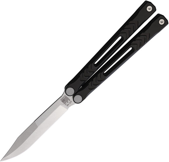 Revo Nexus Balisong Black Aluminum 154CM Stainless Butterfly Knife NXSPVBK