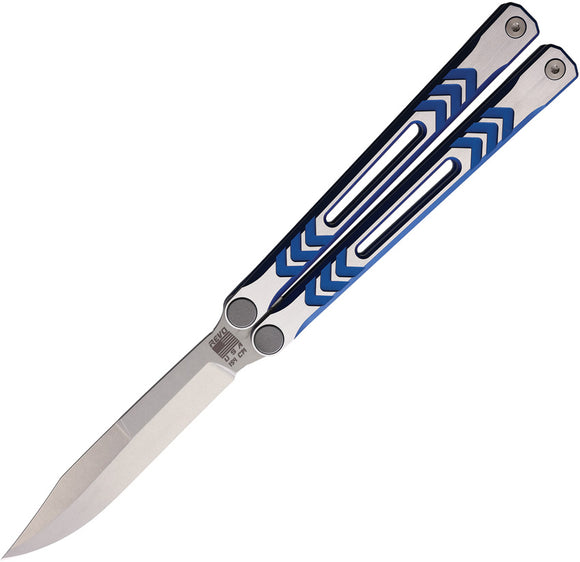 Revo Nexus Balisong Blue Aluminum 154CM Butterfly Knife VNXSTTBL