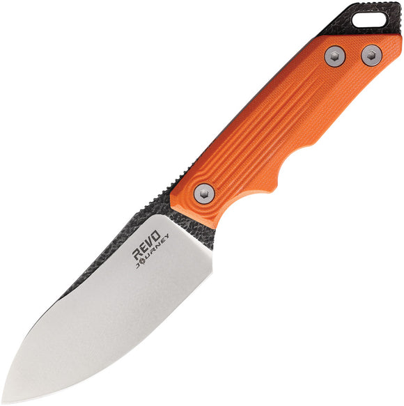 Revo RJ-1 Fixed Blade Orange G10 Handle Stainless Steel Knife J1FIXORG